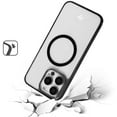 thumbnail image 4 of For Apple iPhone 15 Pro Max (6.7") Compatible with Magsafe Magnetic Circle Transparent Hybrid Slim Frame Bumper TPU Shockproof Cover ,Xpm Phone Case [ Black ], 4 of 4