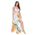 thumbnail image 2 of FORMRS Womens Beach Sarong Semi-Sheer Bikini Wrap Skirt Swimsuit Cover-ups, Orange Watercolor Bees, 2 of 7