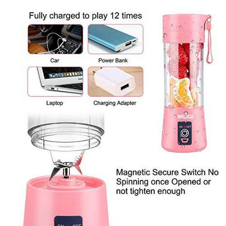 Vaeqozva Portable Blender USB Rechargeable Personal Mixer Fruit Mini  Blender for Smoothie, Fruit Juice, Protein Shake, Milk Shakes