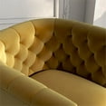 thumbnail image 5 of Pemberly Row Mid-century Velvet Tufted Back Swivel Chair in Gold Yellow, 5 of 7