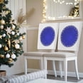 thumbnail image 3 of Christmas Snowflakes Chair Covers Set of 1 Deep Blue Abstract Textures Chair Back Covers Stretch Removable Washable Slipcovers Protector for Dining Room Kitchen Party Decor, 3 of 5