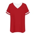 thumbnail image 5 of Molidfa Short Sleeve V-Neck Pull-On Regular Stretchable Ringer Daily Women's Short-Sleeve Shirts Set-In Solid Set-In Sports, 5 of 5
