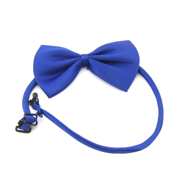 Shisuyan Collier Réglable Nœud Papillon pour Chien Chiot Chat (Bleu Foncé)