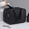 thumbnail image 6 of Black Travel Toiletry Bag for Men, 9.84x5.91x5.12in, Waterproof Double Layer, Large Capacity Cosmetic Organizer, 6 of 6