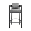 thumbnail image 2 of Armen Living Menorca 26" Aluminum Outdoor Counter Height Bar Stool in Gray, 2 of 7