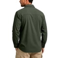 thumbnail image 3 of Men's Long Sleeve Fishing Shirts Cargo Lightweight Quick Dry Button Up Tactical Sun Shirts for Hiking Fall Lapel Collar Top M-4XL, 3 of 3