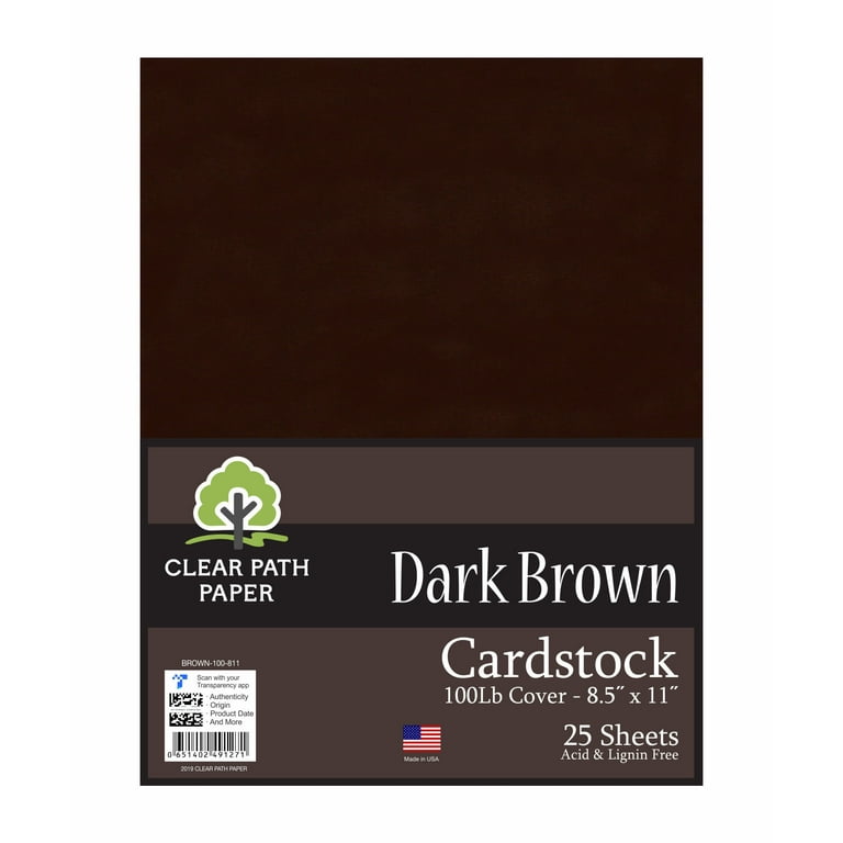 Dark Brown Cardstock - 8.5 x 11 inch - 65Lb Cover - 100 Sheets