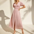 thumbnail image 4 of Njagoc3 Womens Chiffon Maxi Dress, Short Sleeves for Summer Wedding & Formal Event, 4 of 6