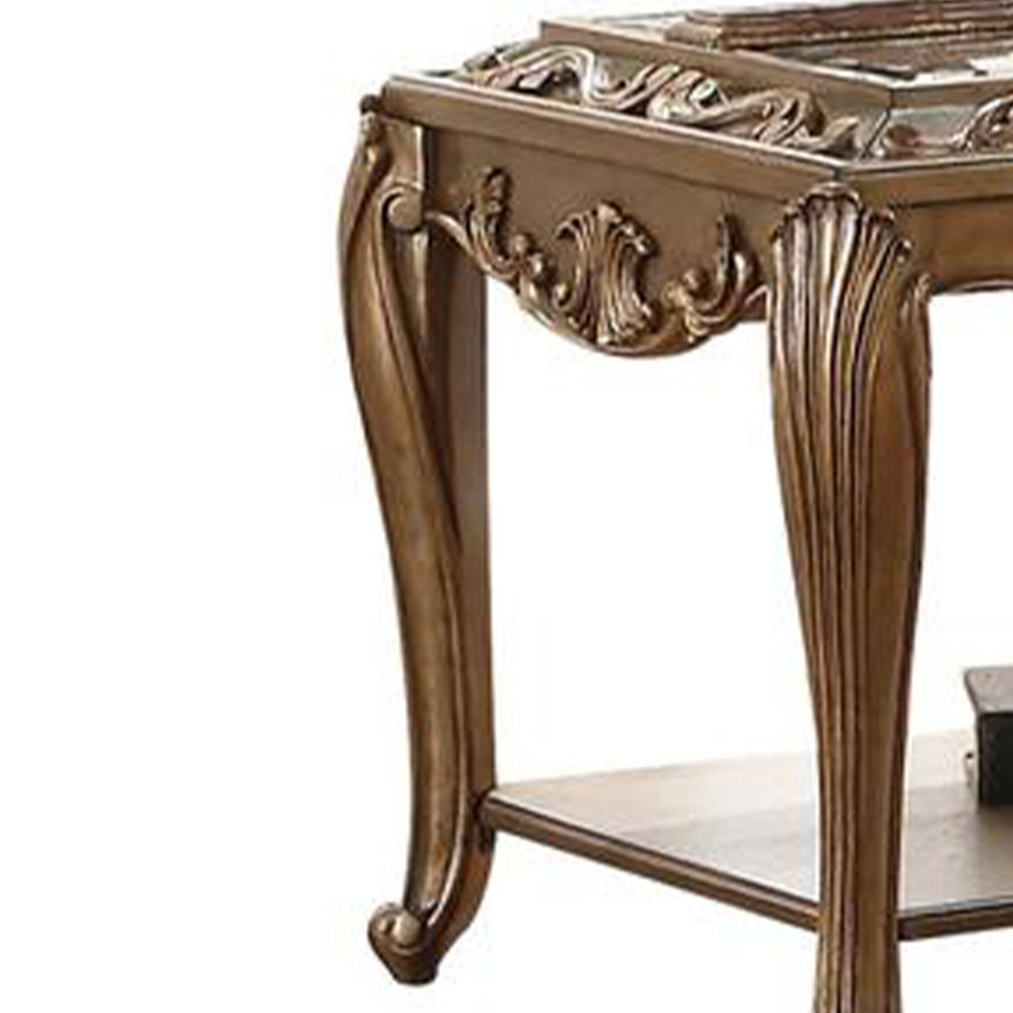 ACME Orianne End Table in Mirrored and Antique Gold - image 2 of 4