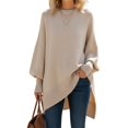 thumbnail image 2 of Women'S Oversized Sweaters Winter Long Sleeve Casual Tops Mock Neck Loose Fit Knit Pullover Color L, 2 of 9
