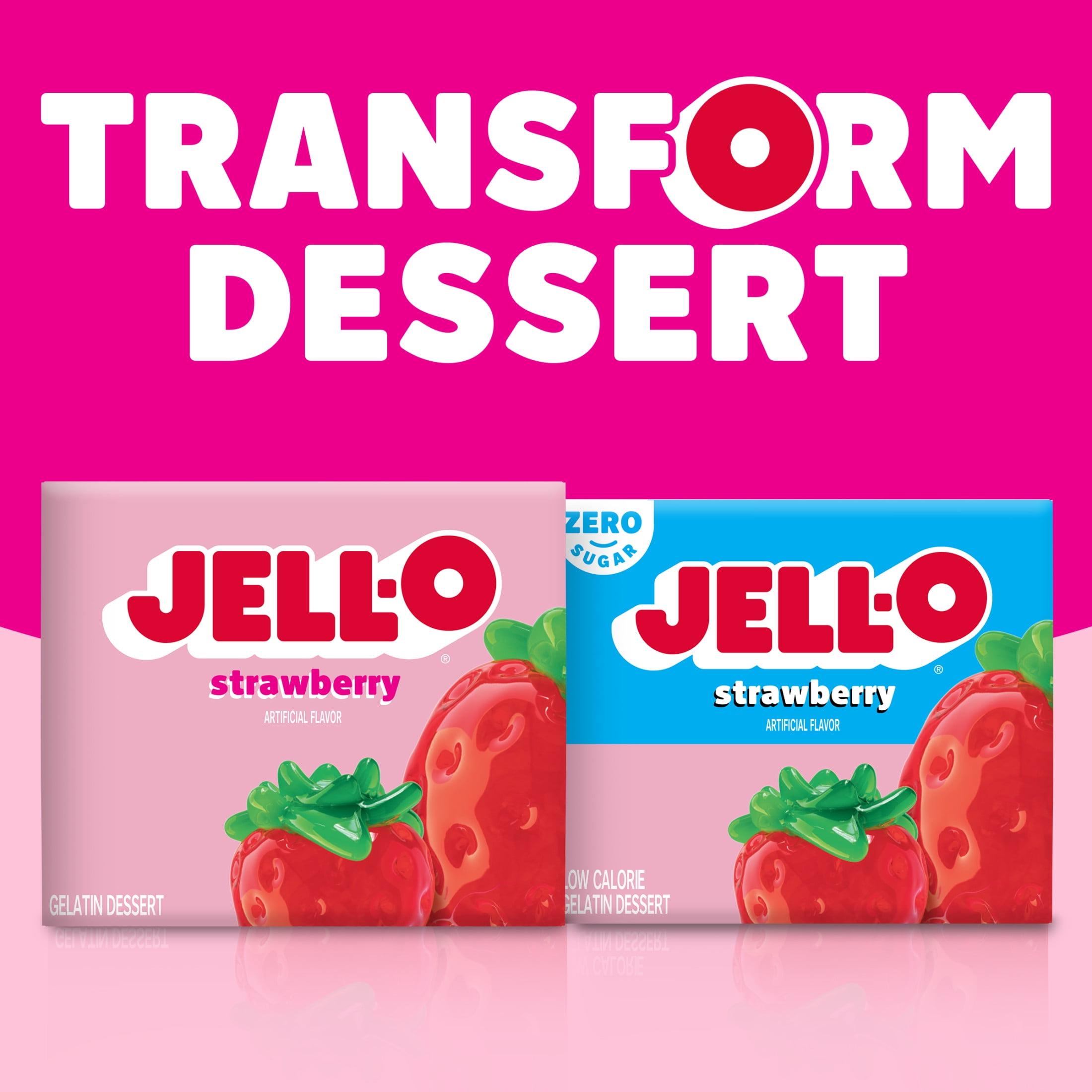 Jell-O Strawberry Gelatin Dessert Mix, 3 oz Box