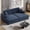 Blue, variant on 86.5" Oversized Double Lounge Chaise, Corduroy Deep Seat Sofa Couch with USB Charging Ports and Cup Holders, Grey