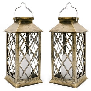 Rirool Solar Hanging Lanterns, LED Flameless Candle 2-Pack
