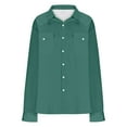 thumbnail image 5 of UVEASISHA Big and Tall Work Shirts for Men Long Sleeve Button Down Shirt Solid Color Regular Fit Cowboy Shirts Western Vintage Cargo Shirt with Pockets Green XL, 5 of 8
