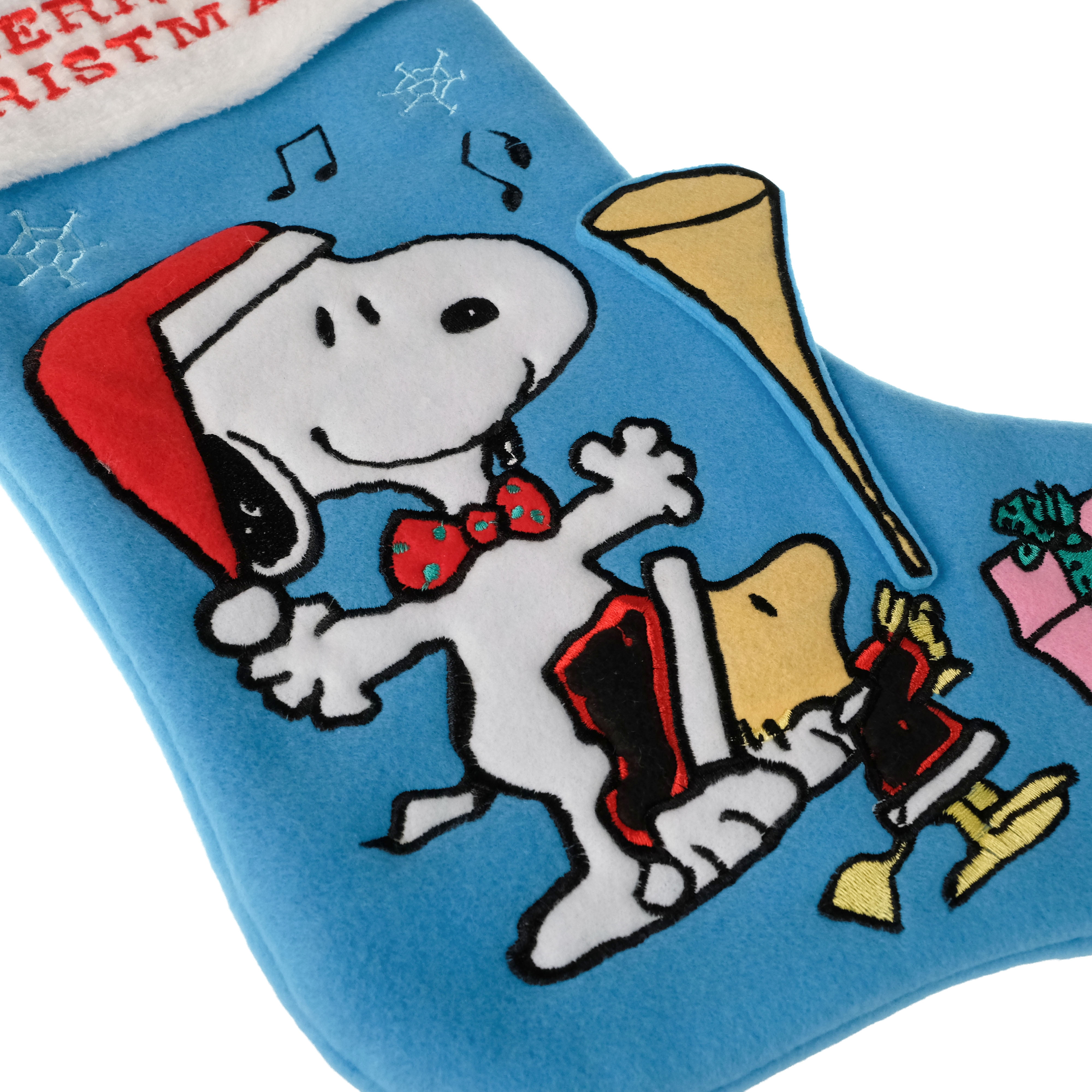 Peanuts Snoopy Christmas Applique Stocking – 20 Inch Holiday Mantel Display