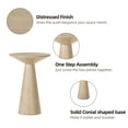 thumbnail image 2 of COZAYH Small Pedestal End Table Round Farmhouse Martini Table Wood Plant Stand Rustic Drink Table for Small Space Living Room, Natural Wood, 2 of 7
