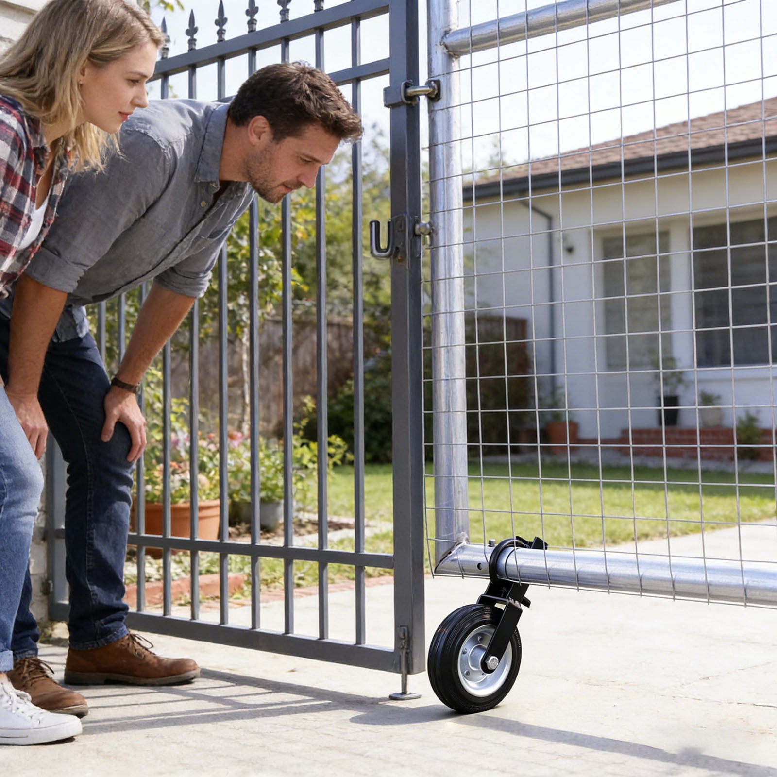 Ailezt Heavy Duty Farm Gate Casters Outdoor Gate Auxiliary Wheels Metal Fence Gate Wheels Suitable For Metal Swing