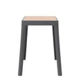 thumbnail image 4 of LeisureMod Tresse Series Stackable Poly Stool With Wicker Top 12 in Grey, 4 of 6