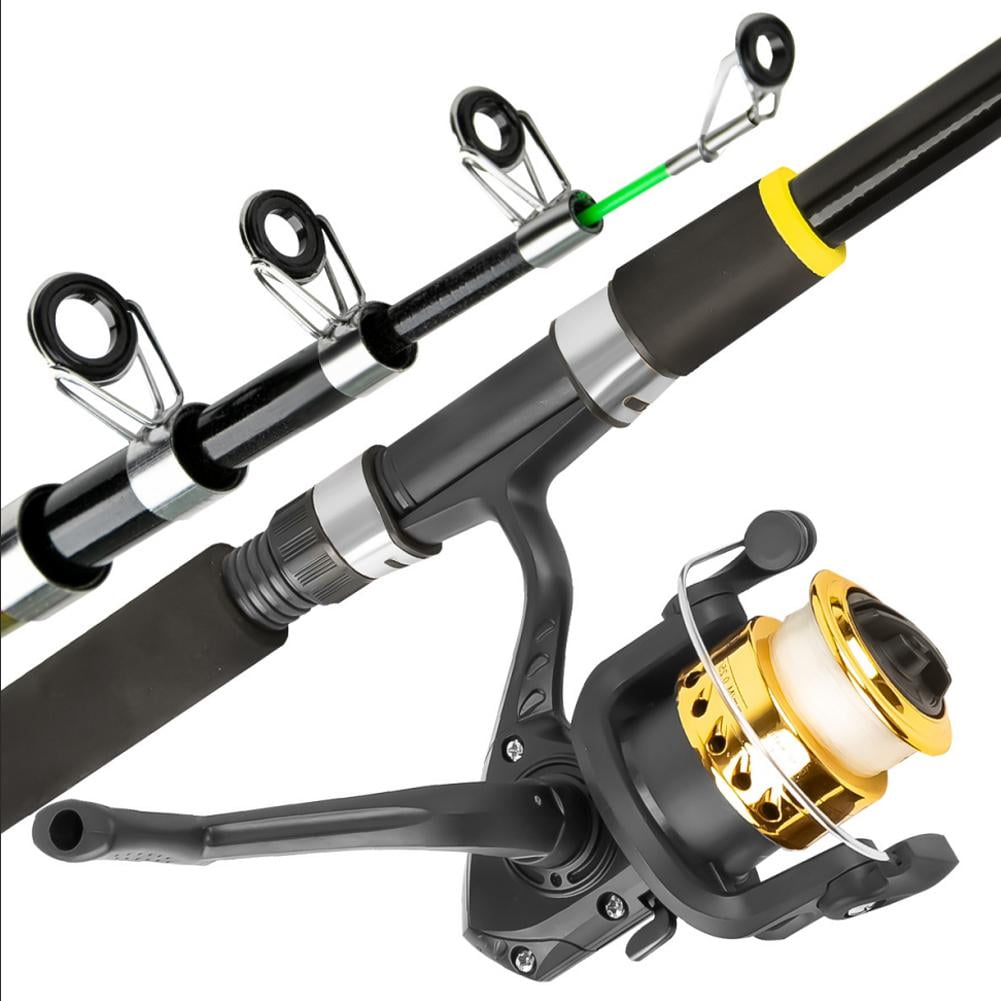 Complete Fishing Starter Kit with 2.1m Telescopic Rod Reel Lures Net and Carry Bag for Beginners