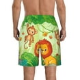 thumbnail image 3 of Kdxio African Animals in the Jungle Pattern Mens Casual Shorts - Drawstring Summer Beach Sports Shorts for Men, 3 of 9