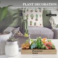 thumbnail image 3 of Artificial Wooden Box Potted Plant Flower Desktop Green Plants Home+decor Office, 3 of 6