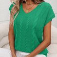 thumbnail image 4 of AherBiu Sweater Tops for Women Cable Knitted Vests V Neck Sleeveless Summer Casual Loose Pullover Top, 4 of 8