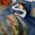 thumbnail image 4 of Manfei Bass Fish 7 Pieces Bedding Comforter Set,Fishing Hunting Full Bedding Set Lightweight,Lodge Cabin Fitted Sheet Flat Sheet,Breathable Rustic Bedroom Decoration,Reversible, 4 of 6