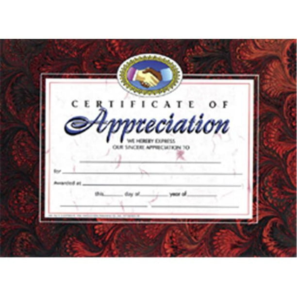 HAYES SCHOOL Publication HAYES Certificat d'Appréciation, 8.5 "x 11", Pack de 30