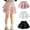 Pink, variant on Skirts Girls Casual Mini Flare Pleated Stretch Waist Skater Dance Party School Uniform Skirts Size 3T-14, Black