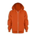 thumbnail image 2 of Kids Zip Up Hoodie School Uniform Boys Girls Zipper Sweatshirt Oversized Y2K Fall Hooded Jackets With Pockets Preppy Clothes 3-12Y, Orange, 130, 2 of 6