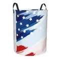 thumbnail image 2 of XMXY Round Laundry Basket Organizer, Patriotic American Flag Paintbrush Waterproof Collapsible Dirty Clothes Basket Laundry Hamper, Small Size, 2 of 8