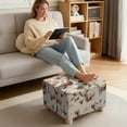 thumbnail image 3 of Xoenoiee Cardinal Flower Print Waterproof Stretch Ottoman Cover Square Folding Storage Stool Furniture Protector Soft Slipcover for Living Room, L, 3 of 7