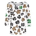 thumbnail image 4 of UPPADA Femmes T-Shirts à Manches 3/4 Mardi Gras Yall T-Shirts à Imprimé Floral Col Rond Blouse à devant Plissé Hauts d'Été Décontractés Chandail à Enfiler Haut Mode Fête Défilé Hauts pour Femmes Hauts à Manches 3/4 Économie, 4 of 5