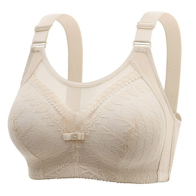 Woman Oversized Wireless Bra Front Button Push Up Underwear Bra