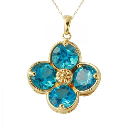 Foreli 6.4CTW Topaz 14K Yellow Gold Necklace