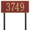Personalized Whitehall Products Hartford Estate Lawn Address Plaque in Red/Gold