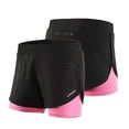 thumbnail image 3 of MUJERES MUJERES 2-EN-1 QUE Corren Pantalones Cortos de Secado Rápido Ejercio de Abrenamiento Acto Activo Pantalones Pantalones Cortos de Trote Con Revestimiento MÁS MÁS, 3 of 7