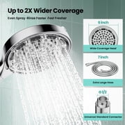 JOMOO Handheld Shower Head, 6 Setting High Pressure Filtered Showehead with Handheld, 6 inch Water Softener Filters Beads for Hard Water Shower Head with Extra Long 71 Stainless Steel Hose (Chrome)