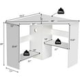 thumbnail image 2 of PRZL White Corner Desk - 90 Degrees Triangle for Computer, Small Space, Bedroom, Makeup Vanity Desk with Storage Shelves & CPU Stand, Space Saving Writing Desk, 2 of 9