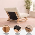 thumbnail image 3 of OMNIBERG 57"‌ Oversized Chaise Rocking Lounge Chair with Solid Wood Base, Plush Corduroy Beanbag Rocking Sofa Chair, Cozy Cloud Accent Chair Lounger for Bedroom Living Room, Beige, 3 of 8