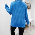 thumbnail image 6 of Summer Sweaters for Women V Neck Collared Long Sleeve Knit Tops Plus Size Curved Hem Pullover Sweater Trendy Lightweight Casual Loose Fit Top Blue 4XL, 6 of 6
