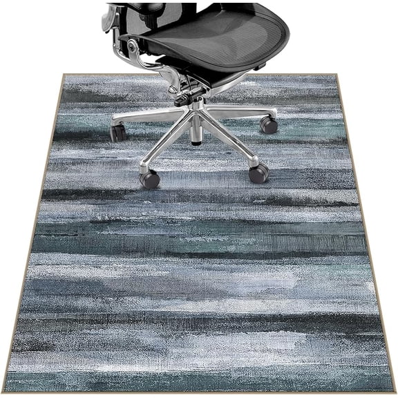 Office Chair Mat for Hardwood Floor&Tile Floor,48"X 60" Heavy Duty Desk Chair Mat for Hard Floors,Under Desk Rug for Rolling Computer Chair,Anti Slip,Low Pile Carpet Floor-Abstract Dark Grey
