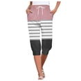 thumbnail image 1 of Womens Cargo Pants With Pockets Capris Ladies Print Pants Bottom High Waist Drawstring Joggers High Waisted Pants Pink S, 1 of 4
