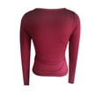 thumbnail image 3 of Liacowi Women Long Sleeve T-shirt Elegant  V Neck Solid Tees Slim Fit Ladies Tops for Casual Daily, 3 of 8