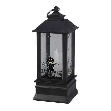 

Halloween LED Candle Lantern Decorative Pumpkin Pattern Candle Lights Storm Lantern Halloween Decoration (No Battery)