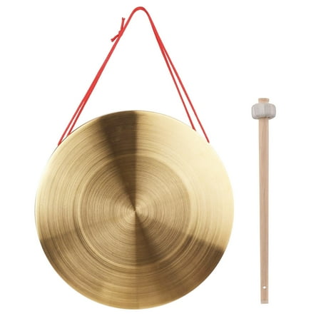 30cm Brass Copper Hand Gong Cymbals - Chapel Opera Percussion Instrument with Round Play Hammer