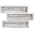 thumbnail image 2 of Reclaimed Wood Shadow Box with Wood Backing - Rustic Farmhouse Barnwood Style - Floating Shelves (White, Rectangle), 2 of 8