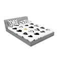 thumbnail image 2 of Ambesonne Love Fitted Sheet & Pillow Sham Set, Small Heart Hipster, Full, Tan Black White, 2 of 2