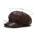 thumbnail image 6 of Minzimin Womens PU Leather Newsboy Cap 8 Panel Paperboy Newsie Cap Bakerboy Beret Cabbie Hat, 6 of 6