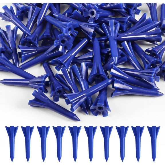 Golf Tees Plastic Unbreakable 1 1/2 Inch Value 50/100 Pack, Stable Short Tees with Side Spin Design for Less Friction & Par 3 Holes, Easy to Find for Driving Range